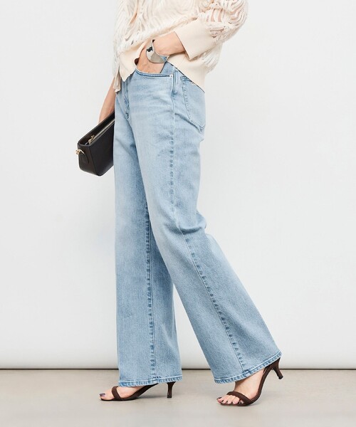 Rie Miller（リエミラー）の「【RM denim】センタープレスハイウエストパンツ（デニムパンツ・レディース・キナリ/インディゴブルー/ブルー系その他7/サックスブルー・XS/XXS/L/M/S）」の4枚目の写真