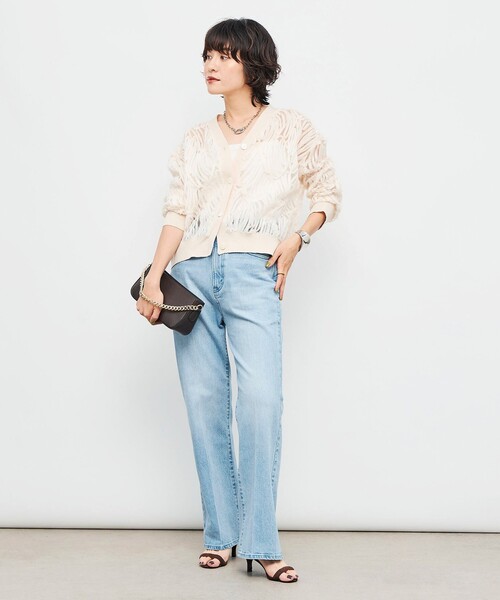 Rie Miller（リエミラー）の「【RM denim】センタープレスハイウエストパンツ（デニムパンツ・レディース・キナリ/インディゴブルー/ブルー系その他7/サックスブルー・XS/XXS/L/M/S）」の5枚目の写真