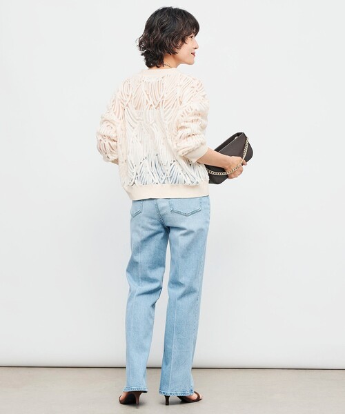 Rie Miller（リエミラー）の「【RM denim】センタープレスハイウエストパンツ（デニムパンツ・レディース・キナリ/インディゴブルー/ブルー系その他7/サックスブルー・XS/XXS/L/M/S）」の7枚目の写真