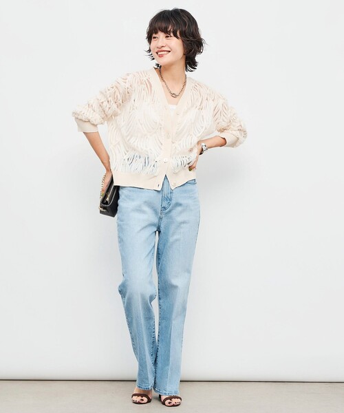 Rie Miller（リエミラー）の「【RM denim】センタープレスハイウエストパンツ（デニムパンツ・レディース・キナリ/インディゴブルー/ブルー系その他7/サックスブルー・XS/XXS/L/M/S）」の9枚目の写真