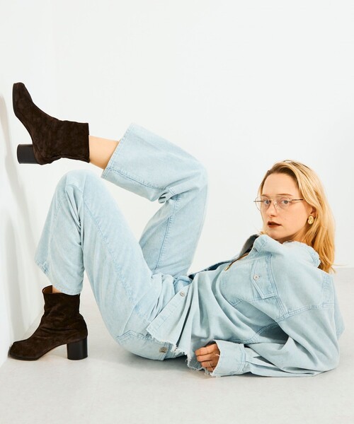 Rie Miller 【RM denim】センタープレスハイウエストデニム RM denim】センタープレスハイウエストパンツ（デニムパンツ