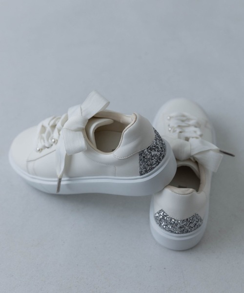 EVOL（イーボル）の「【S-LLサイズ展開・ふかふか】パールストーンスニーカー IZ5791（スニーカー・レディース・ホワイト/ブラック・LL/S/M/L）」の6枚目の写真