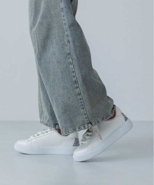 EVOL（イーボル）の「【S-LLサイズ展開・ふかふか】パールストーンスニーカー IZ5791（スニーカー・レディース・ホワイト/ブラック・LL/S/M/L）」の9枚目の写真