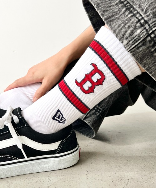 NEW ERA（ニューエラ）の「NEW ERA(ニューエラ)/MLB PREMIUM SOCKS/ 靴下 クルーソックス クルー丈 厚手 刺繍 ロゴ ライン入り（ソックス/靴下・レディース・その他2/その他1/ネイビー/ホワイト・25-27CM/23-25cm）」の17枚目の写真