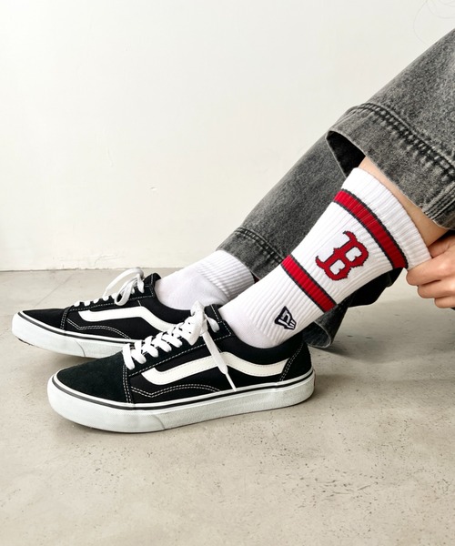 NEW ERA（ニューエラ）の「NEW ERA(ニューエラ)/MLB PREMIUM SOCKS/ 靴下 クルーソックス クルー丈 厚手 刺繍 ロゴ ライン入り（ソックス/靴下・レディース・その他2/その他1/ネイビー/ホワイト・25-27CM/23-25cm）」の18枚目の写真