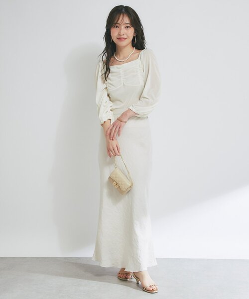 tシャツ 「KAZUMI監修カラーあり」フロッキーチュールギャザースリーブカットソー レディース セール】【KAZUMI監修カラーあり】フロッキーチュールギャザー