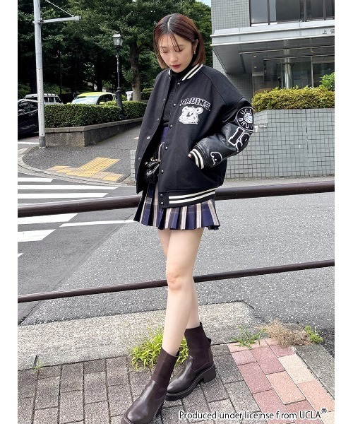 SNIDEL（スナイデル）の「【UCLA×NUTMEG】コラボスタジャン（スタジャン・レディース・ネイビー/グリーン・0/1）」の11枚目の写真