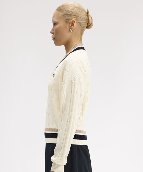 Bold Tipped Cable Knit Jumper／ティップラインケーブルニット