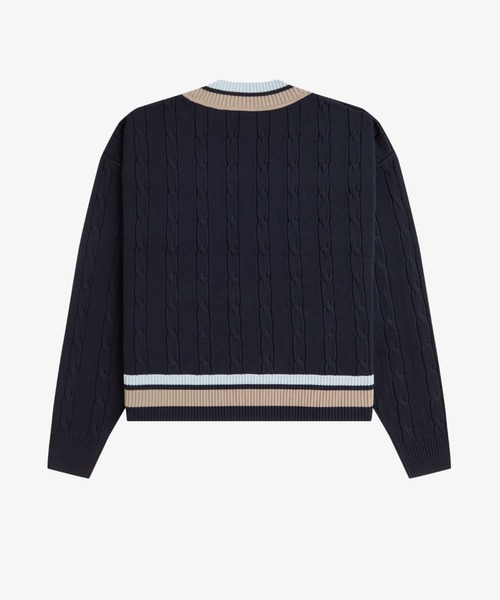 セール】Bold Tipped Cable Knit Jumper／ティップラインケーブル