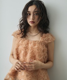 Lunea | フラワーモチーフチュールトップス(シャツ/ブラウス)