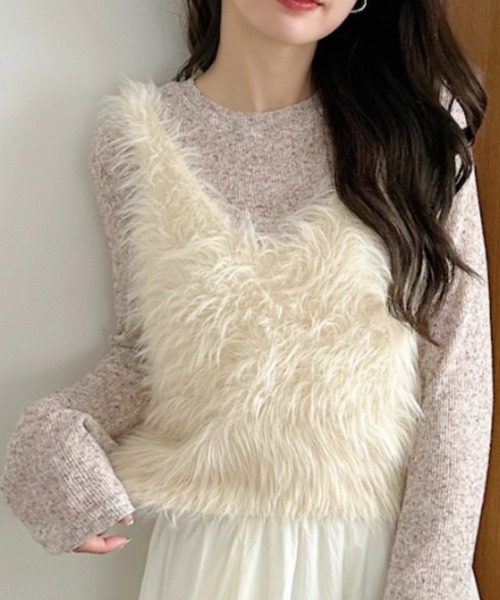 セール】ふわもこ シャギー ファー ベスト（ベスト）｜Ada.（エイダ