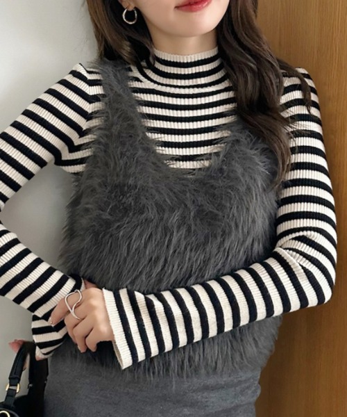 セール】ふわもこ シャギー ファー ベスト（ベスト）｜Ada.（エイダ