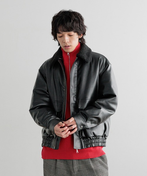 LFM(U)】フェイクレザーボアジャケット 571332（ブルゾン）｜LOWRYS