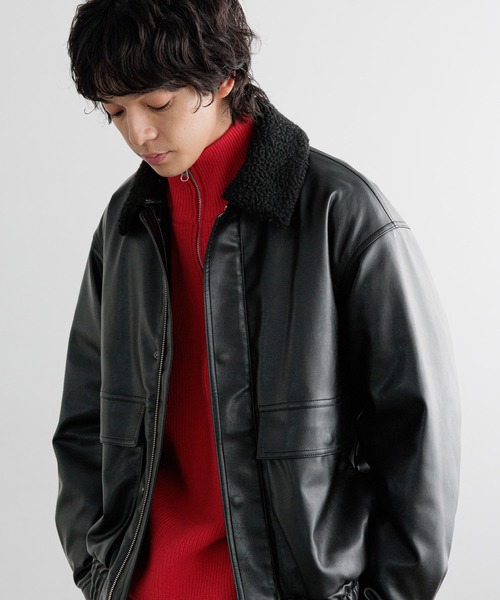 LFM(U)】フェイクレザーボアジャケット 571332（ブルゾン）｜LOWRYS