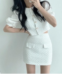YUGA_YGMC Volume sleeve jacket + tight skirt set