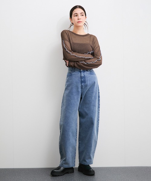 le cercle ADAM ET ROPE'(ルセルクルアダムエロペ)の「アシメメローシアーニット(ニット/セーター・レディース・ブラウン系その他/ライトグレー/キナリ・FREE)」の12枚目の写真