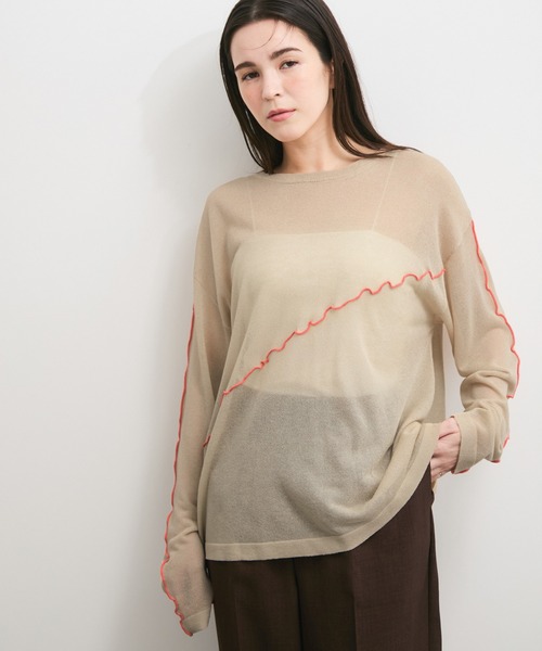 le cercle ADAM ET ROPE'(ルセルクルアダムエロペ)の「アシメメローシアーニット(ニット/セーター・レディース・ブラウン系その他/ライトグレー/キナリ・FREE)」の19枚目の写真