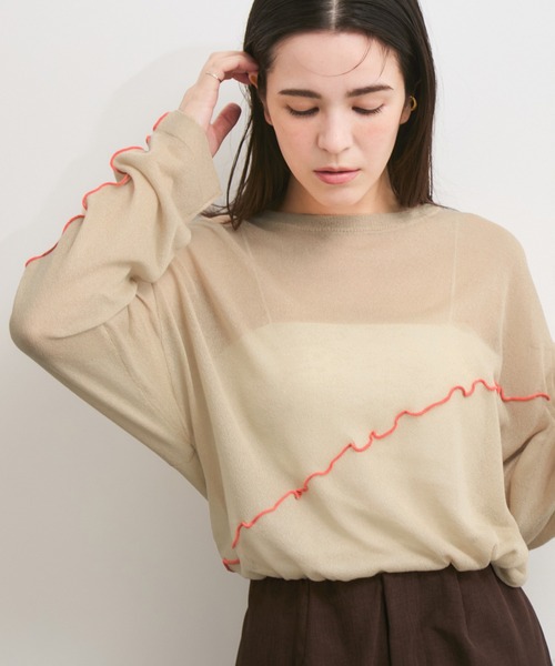 le cercle ADAM ET ROPE'(ルセルクルアダムエロペ)の「アシメメローシアーニット(ニット/セーター・レディース・ブラウン系その他/ライトグレー/キナリ・FREE)」の20枚目の写真