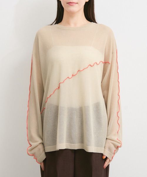 le cercle ADAM ET ROPE'(ルセルクルアダムエロペ)の「アシメメローシアーニット(ニット/セーター・レディース・ブラウン系その他/ライトグレー/キナリ・FREE)」の22枚目の写真
