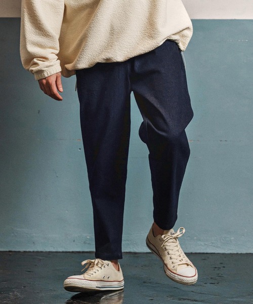 CAMBIO(カンビオ)の「mp13973- Fleece Lining Denim Jogger Pants デニムジョガーパンツ(CAM25AW-023)(デニムパンツ・メンズ・ブラック/ネイビー/インディゴブルー・S/M/L)」の3枚目の写真
