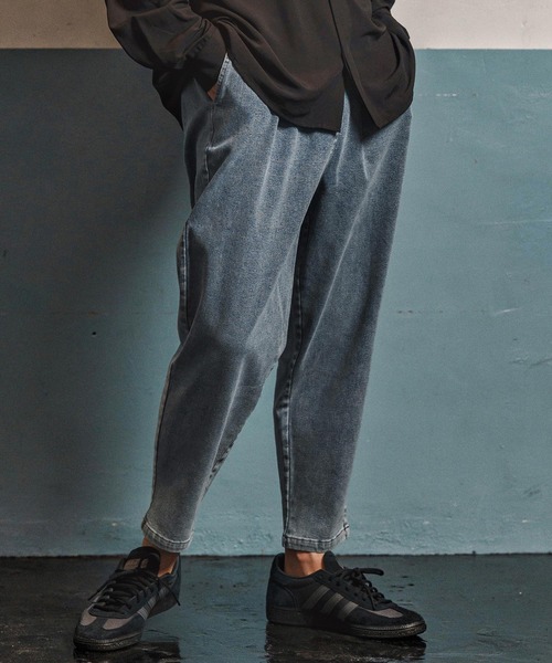 CAMBIO(カンビオ)の「mp13973- Fleece Lining Denim Jogger Pants デニムジョガーパンツ(CAM25AW-023)(デニムパンツ・メンズ・ブラック/ネイビー/インディゴブルー・S/M/L)」の2枚目の写真