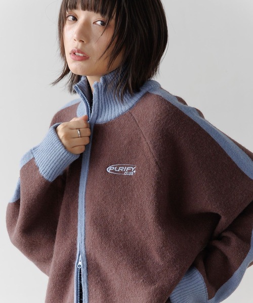 PBLIM（ページボーイリム）の「《UNISEX》トラックニット（ニット/セーター・レディース・ブラウン/ネイビー・FREE）」の5枚目の写真