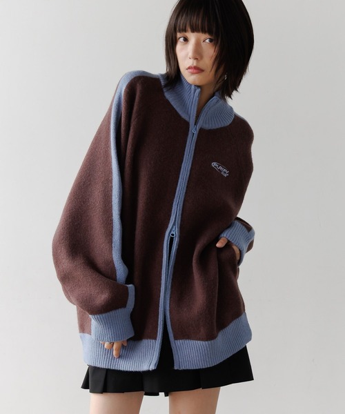 PBLIM（ページボーイリム）の「《UNISEX》トラックニット（ニット/セーター・レディース・ブラウン/ネイビー・FREE）」の6枚目の写真