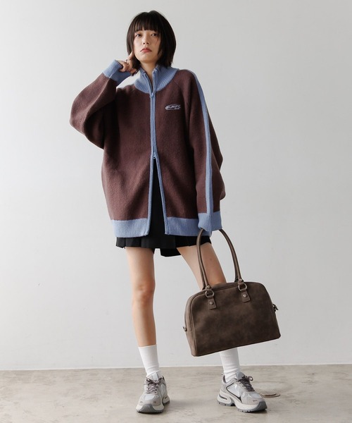 PBLIM（ページボーイリム）の「《UNISEX》トラックニット（ニット/セーター・レディース・ブラウン/ネイビー・FREE）」の11枚目の写真