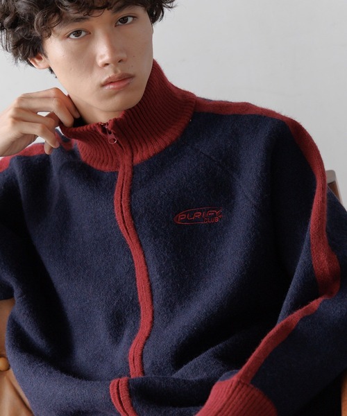 PBLIM（ページボーイリム）の「《UNISEX》トラックニット（ニット/セーター・レディース・ブラウン/ネイビー・FREE）」の16枚目の写真