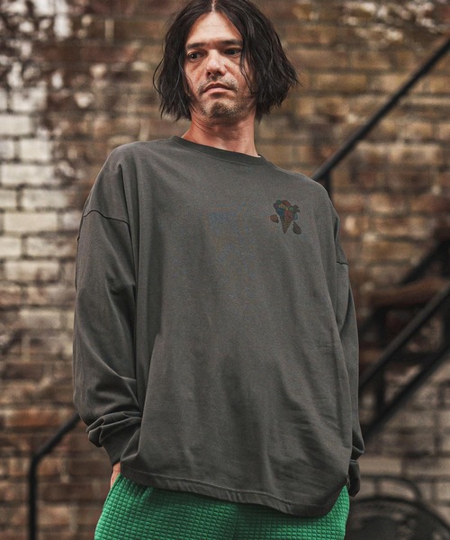 CAMBIO(カンビオ)の「mlt5368- プリントロンT_Skull Ice Cream (CASD-160)(Tシャツ/カットソー・メンズ・ホワイト/スミクロ/ブルー系その他・S/M/L/XL)」の3枚目の写真