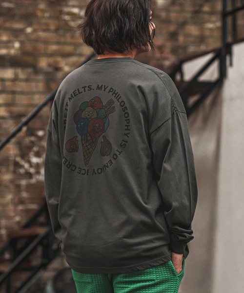 CAMBIO(カンビオ)の「mlt5368- プリントロンT_Skull Ice Cream (CASD-160)(Tシャツ/カットソー・メンズ・ホワイト/スミクロ/ブルー系その他・S/M/L/XL)」の9枚目の写真