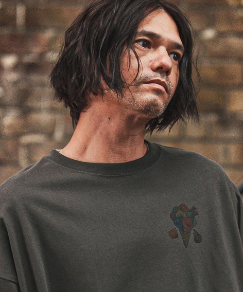 CAMBIO(カンビオ)の「mlt5368- プリントロンT_Skull Ice Cream (CASD-160)(Tシャツ/カットソー・メンズ・ホワイト/スミクロ/ブルー系その他・S/M/L/XL)」の12枚目の写真