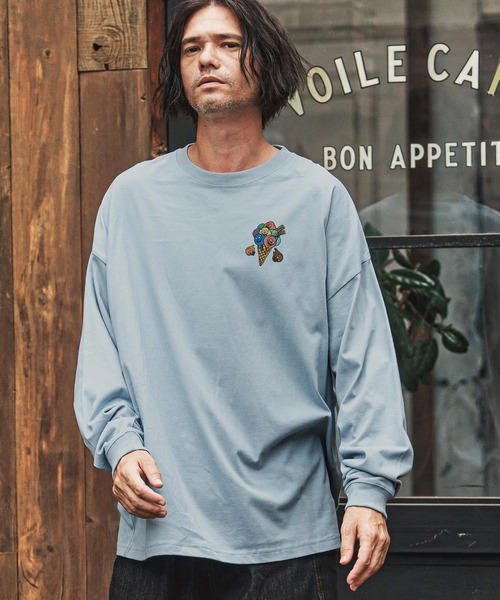 CAMBIO(カンビオ)の「mlt5368- プリントロンT_Skull Ice Cream (CASD-160)(Tシャツ/カットソー・メンズ・ホワイト/スミクロ/ブルー系その他・S/M/L/XL)」の16枚目の写真