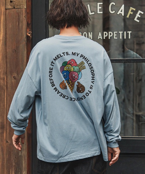 CAMBIO(カンビオ)の「mlt5368- プリントロンT_Skull Ice Cream (CASD-160)(Tシャツ/カットソー・メンズ・ホワイト/スミクロ/ブルー系その他・S/M/L/XL)」の18枚目の写真