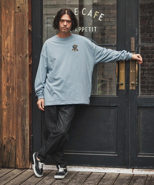 CAMBIO(カンビオ)の「mlt5368- プリントロンT_Skull Ice Cream (CASD-160)(Tシャツ/カットソー・メンズ・ホワイト/スミクロ/ブルー系その他・S/M/L/XL)」の20枚目の写真