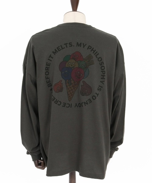 CAMBIO(カンビオ)の「mlt5368- プリントロンT_Skull Ice Cream (CASD-160)(Tシャツ/カットソー・メンズ・ホワイト/スミクロ/ブルー系その他・S/M/L/XL)」の22枚目の写真