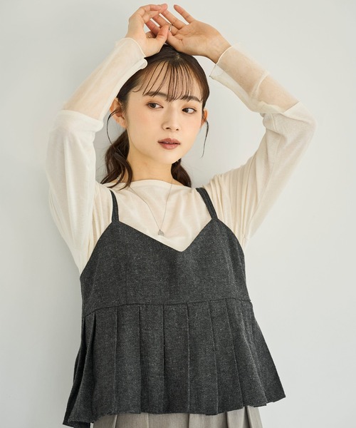 mil(ミル)の「シアースリーブ プルオーバー【588084】(Tシャツ/カットソー・レディース・グレー/オフホワイト/ブラック・XS/S)」の11枚目の写真