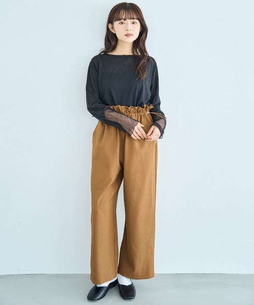 mil(ミル)の「シアースリーブ プルオーバー【588084】(Tシャツ/カットソー・レディース・グレー/オフホワイト/ブラック・XS/S)」の21枚目の写真
