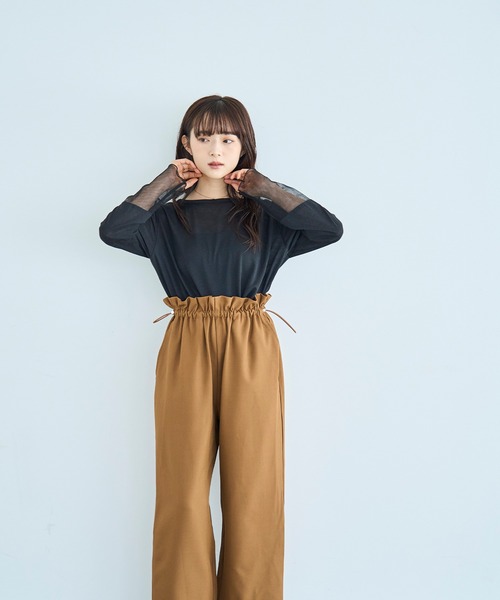 mil(ミル)の「シアースリーブ プルオーバー【588084】(Tシャツ/カットソー・レディース・グレー/オフホワイト/ブラック・XS/S)」の20枚目の写真