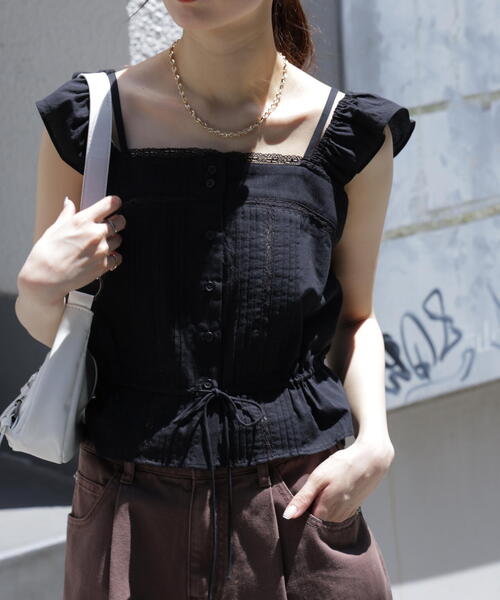 FREE'S MART（フリーズマート）の「◆２ＷＡＹオフショルキャミブラウス（シャツ/ブラウス・レディース・ブラック/レッド/ホワイト・FREE）」の13枚目の写真