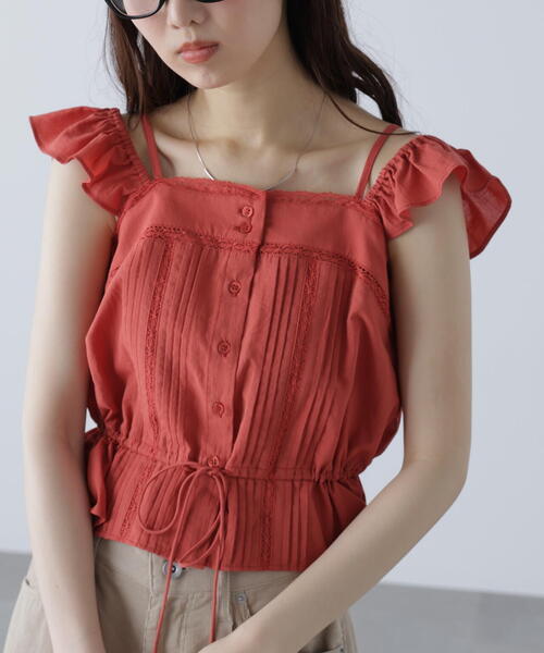 FREE'S MART（フリーズマート）の「◆２ＷＡＹオフショルキャミブラウス（シャツ/ブラウス・レディース・ブラック/レッド/ホワイト・FREE）」の4枚目の写真