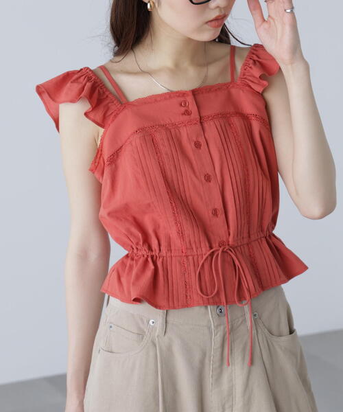 FREE'S MART（フリーズマート）の「◆２ＷＡＹオフショルキャミブラウス（シャツ/ブラウス・レディース・ブラック/レッド/ホワイト・FREE）」の5枚目の写真