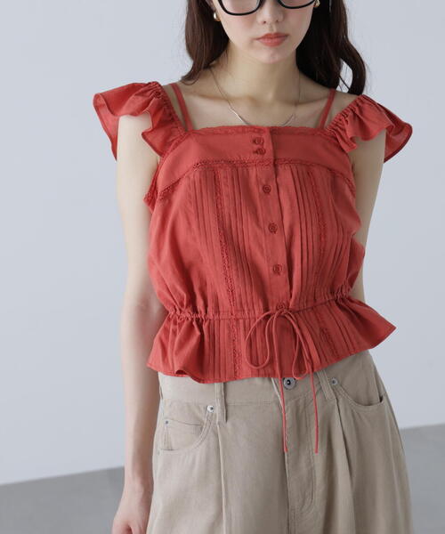 FREE'S MART（フリーズマート）の「◆２ＷＡＹオフショルキャミブラウス（シャツ/ブラウス・レディース・ブラック/レッド/ホワイト・FREE）」の6枚目の写真