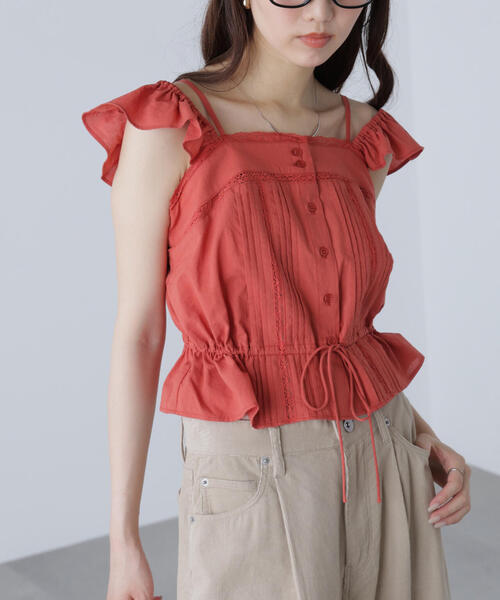 FREE'S MART（フリーズマート）の「◆２ＷＡＹオフショルキャミブラウス（シャツ/ブラウス・レディース・ブラック/レッド/ホワイト・FREE）」の7枚目の写真