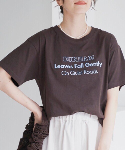 セール】配色ロゴ刺繍Tシャツ（Tシャツ/カットソー）｜coen