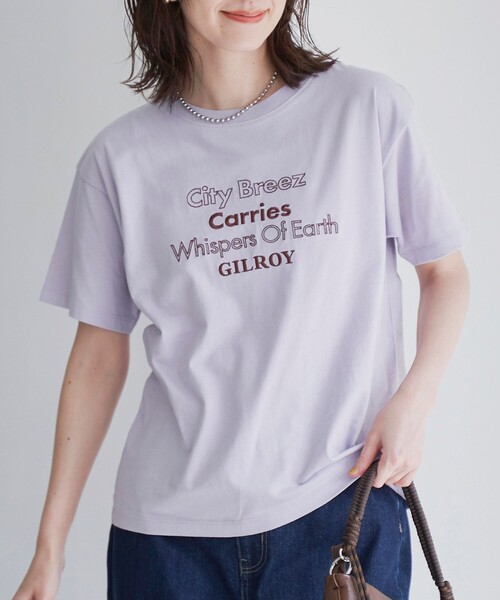 セール】配色ロゴ刺繍Tシャツ（Tシャツ/カットソー）｜coen