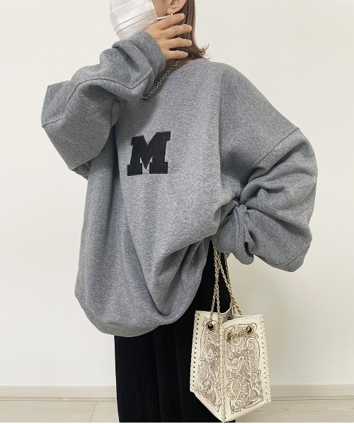 ARCADE(アーケード)の「オーバーサイズ ドロップショルダー 刺繍ロゴ スウェット -ARCADE Limited Line-(スウェット・レディース・ブラック/ホワイト/グレー・FREE)」の9枚目の写真