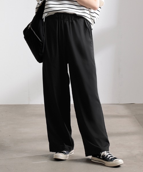 HUG.U(ハグユー)の「超ストレッチワイドパンツ(その他パンツ・レディース・ブラウン/ベージュ/ブラック/カーキ・FREE)」の2枚目の写真