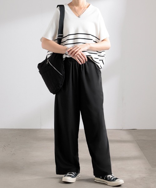 HUG.U(ハグユー)の「超ストレッチワイドパンツ(その他パンツ・レディース・ブラウン/ベージュ/ブラック/カーキ・FREE)」の16枚目の写真