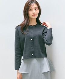 胸元刺繍パールニット カーディガン